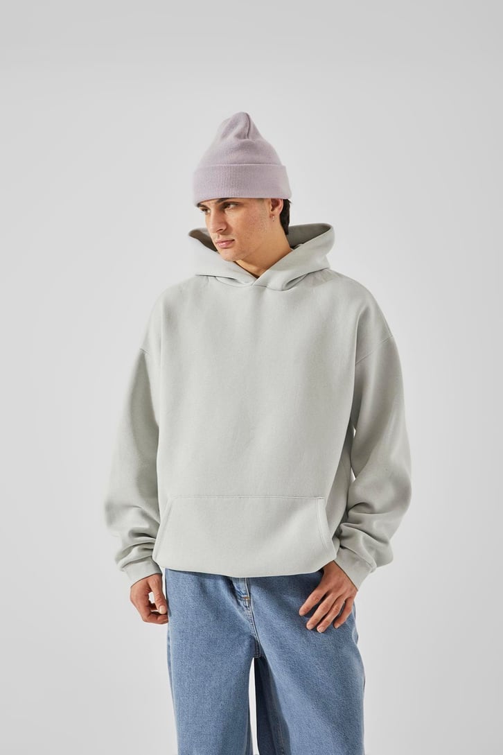 Basic Buz Gri Oversize Hoodie