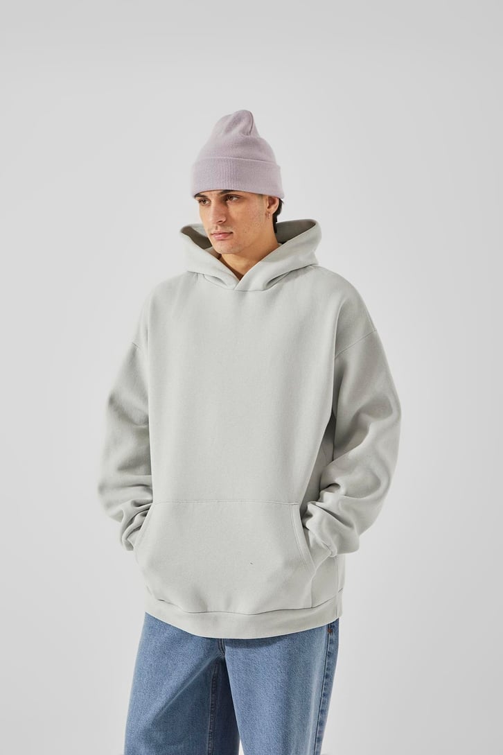 Basic Buz Gri Oversize Hoodie