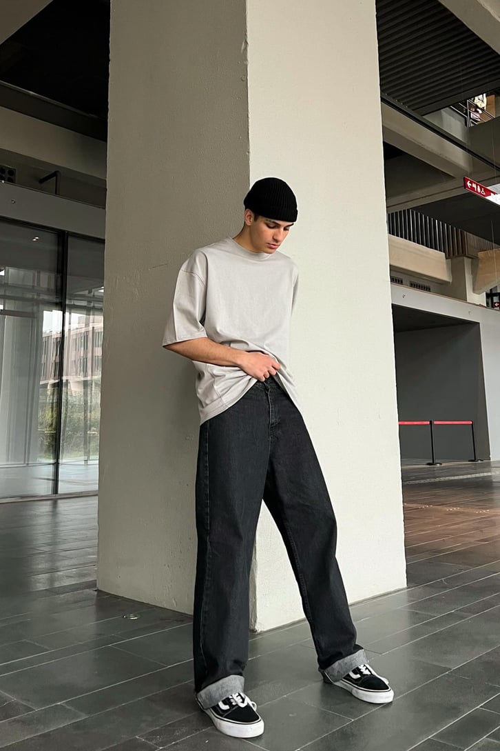 Basic Buz Gri Oversize Tshirt