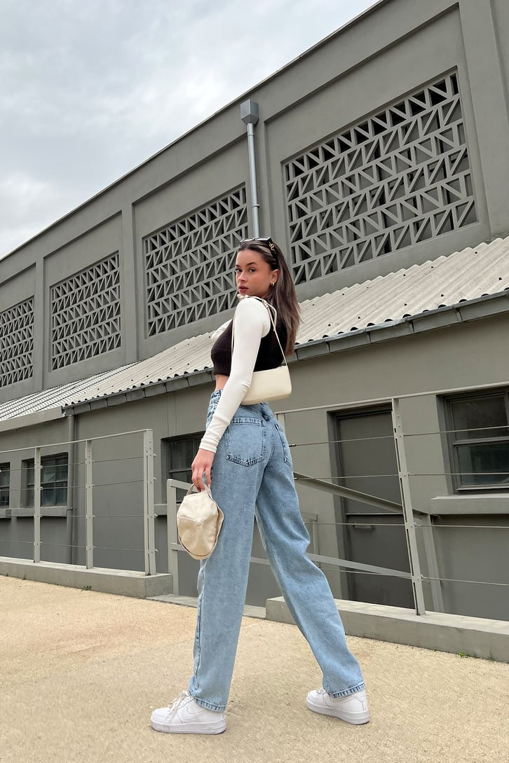 Basic Buz Mavi Baggy Jean