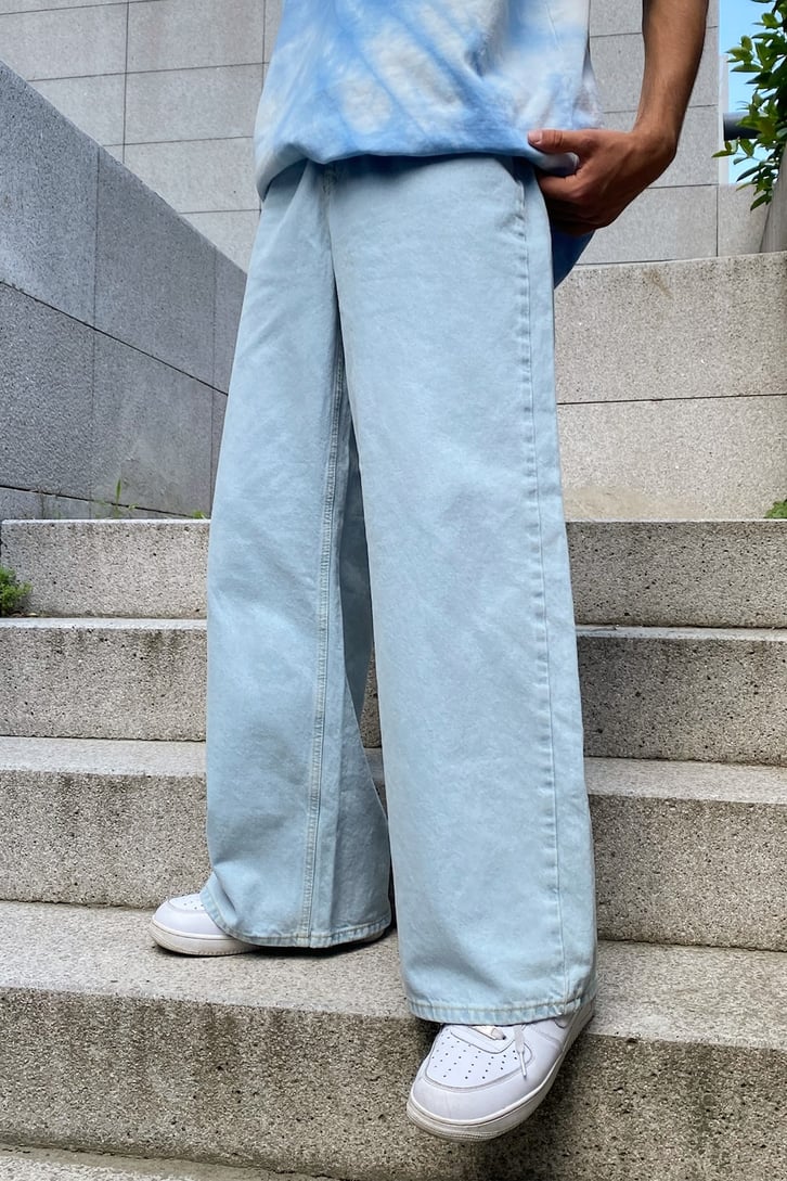 Basic Buz Mavi Baggy Jean