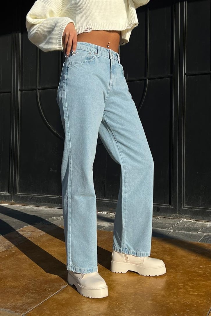 Basic Buz Mavi Baggy Jean