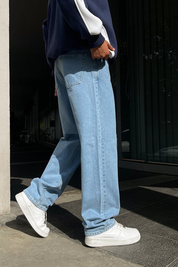 Basic Buz Mavi Baggy Jean