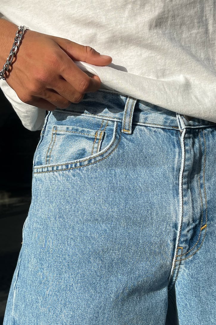 Basic Buz Mavi Baggy Jean