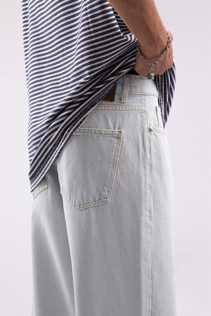 Basic Buz Mavi Baggy Jean