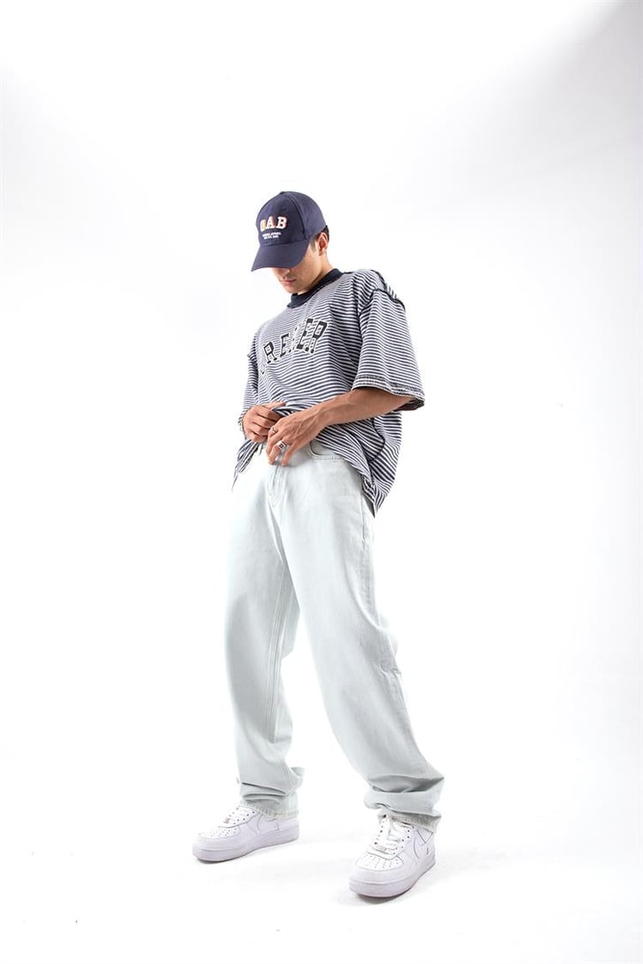 Basic Buz Mavi Baggy Jean