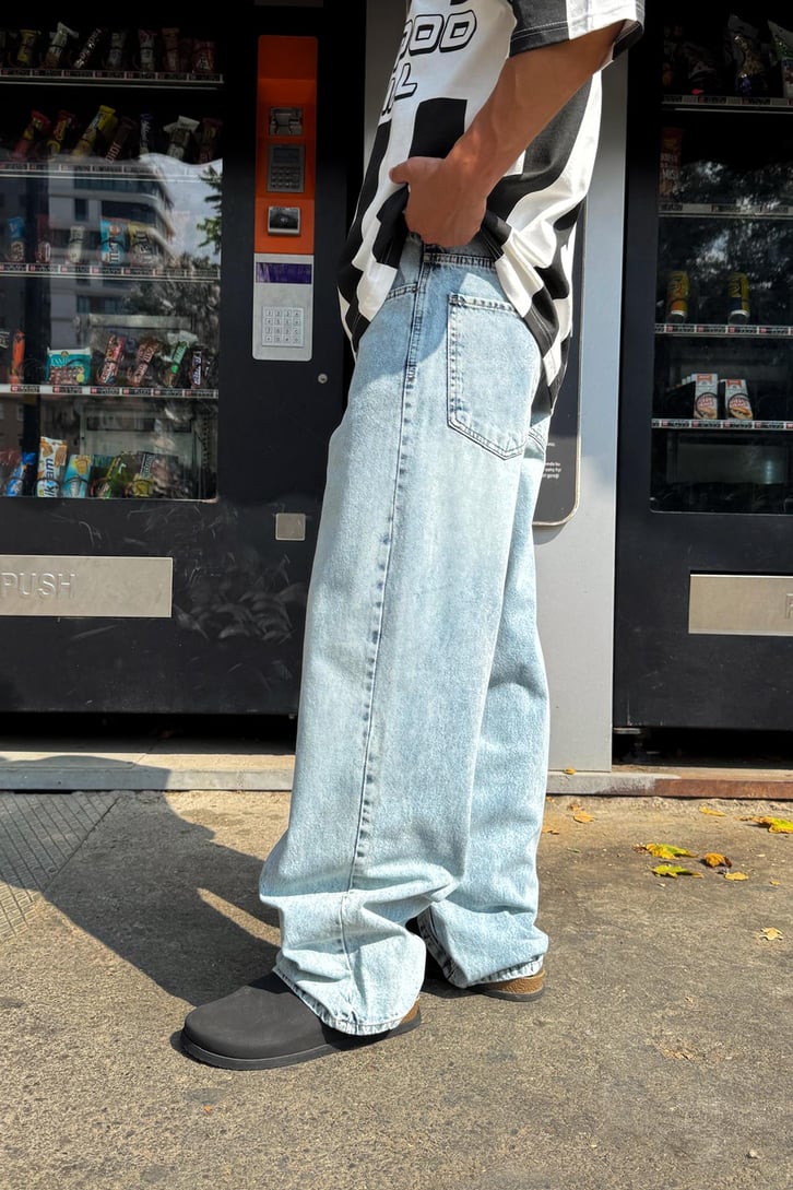 Basic Buz Mavi Baggy Jean