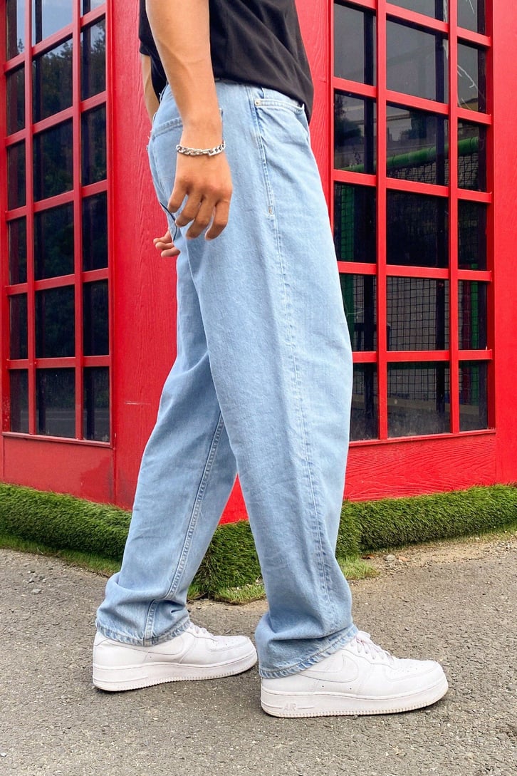 Basic Buz Mavi Baggy Jean