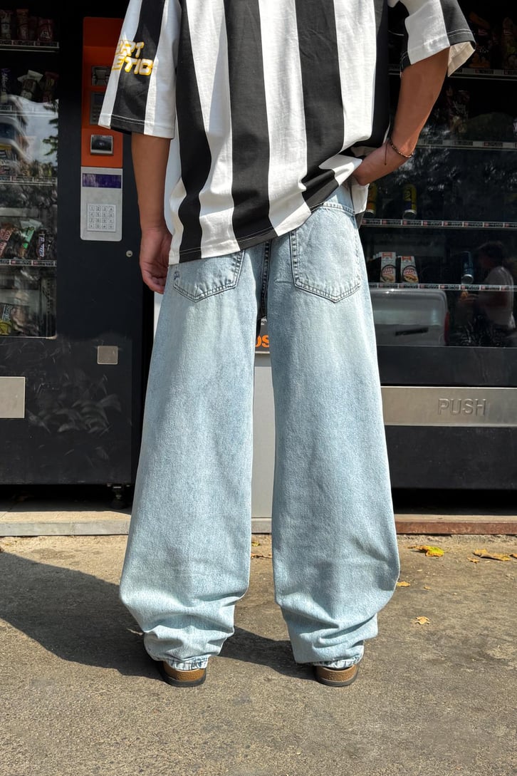 Basic Buz Mavi Baggy Jean