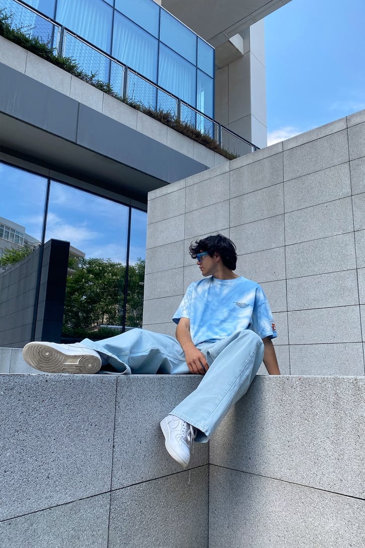 Basic Buz Mavi Baggy Jean