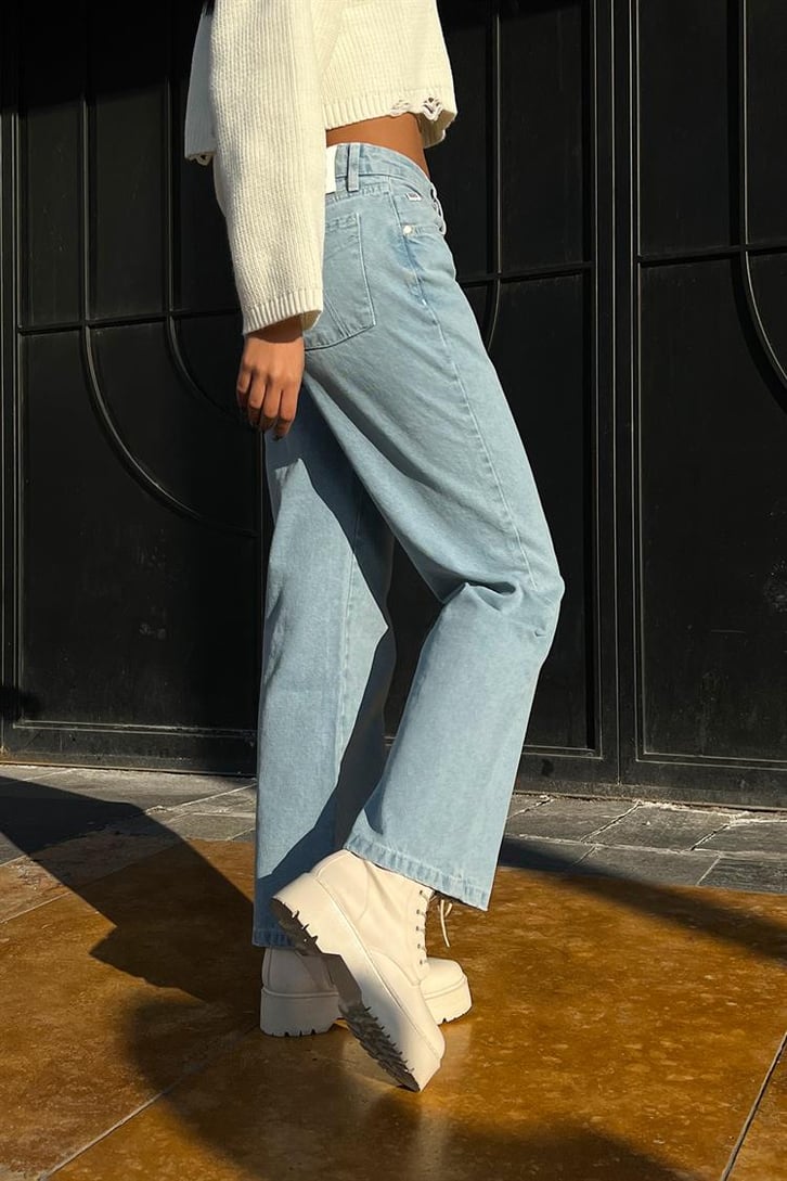 Basic Buz Mavi Baggy Jean