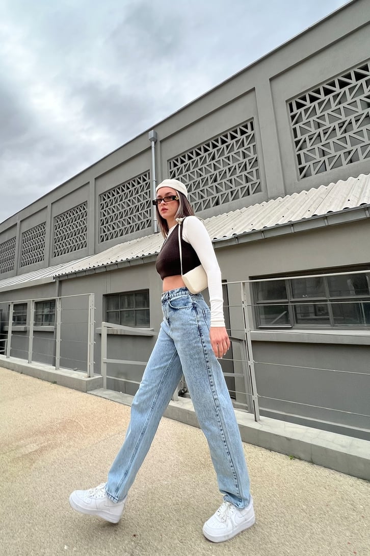 Basic Buz Mavi Baggy Jean