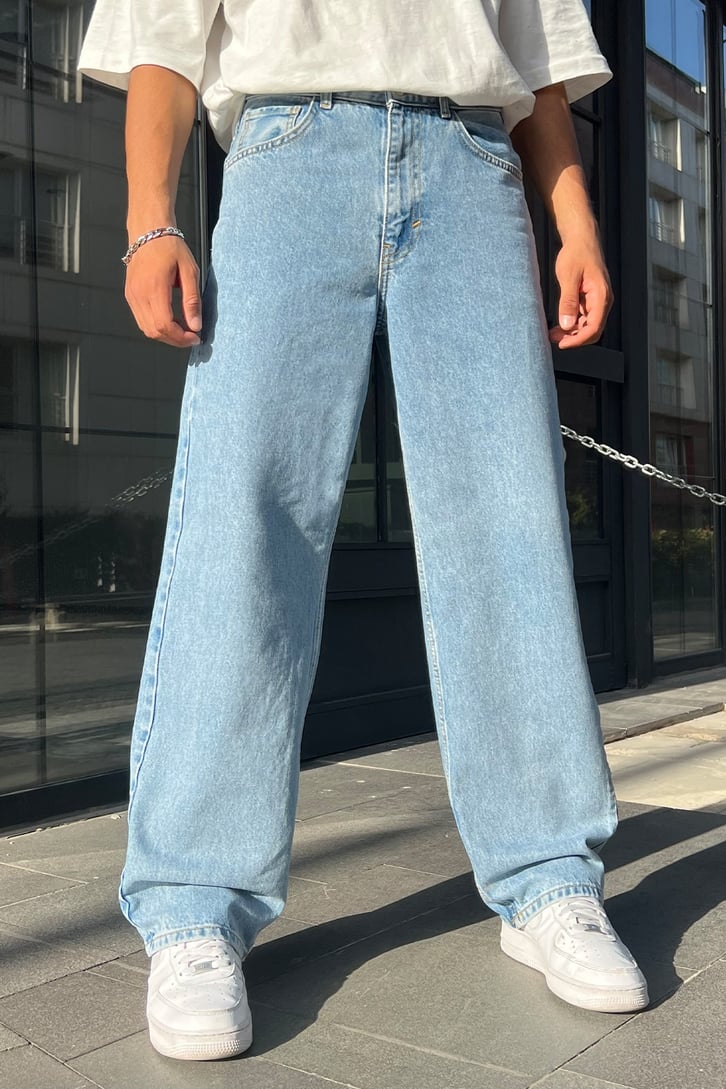 Basic Buz Mavi Baggy Jean