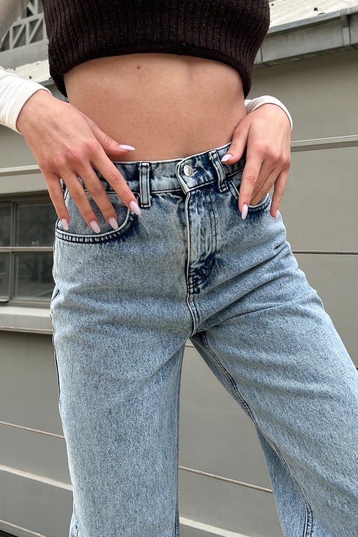 Basic Buz Mavi Baggy Jean