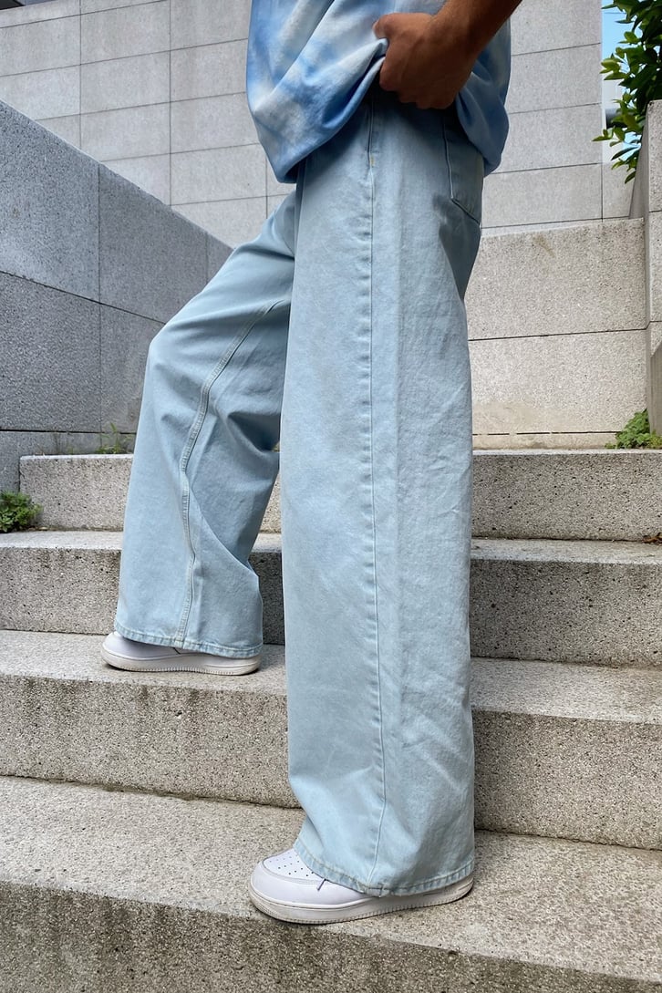 Basic Buz Mavi Baggy Jean