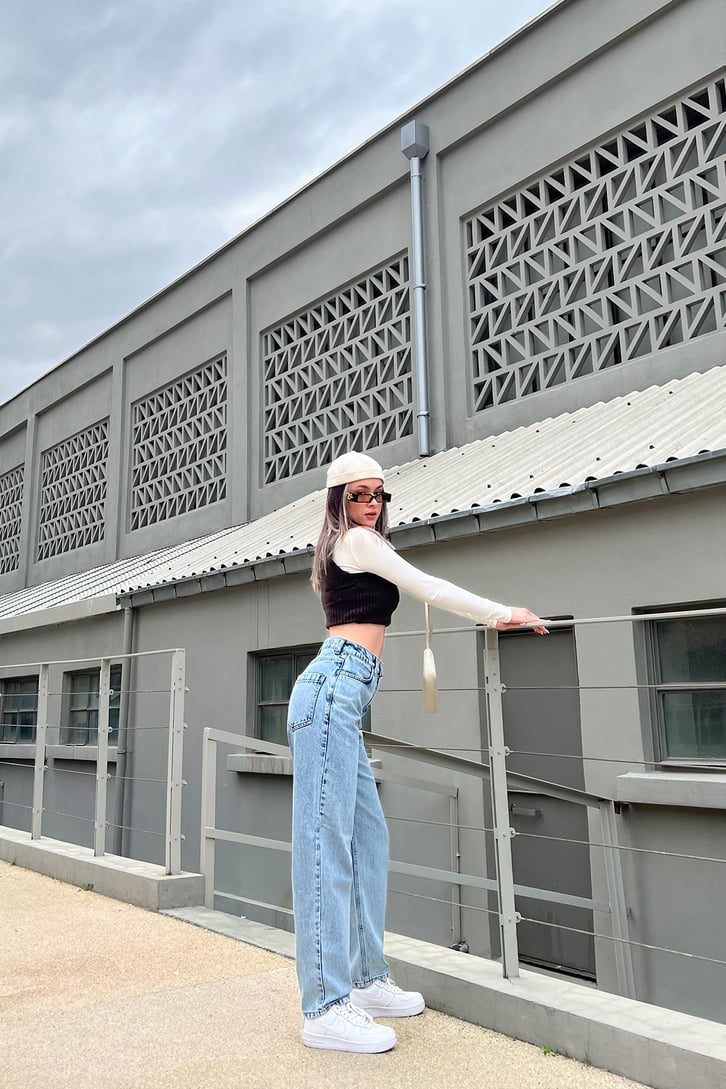 Basic Buz Mavi Baggy Jean
