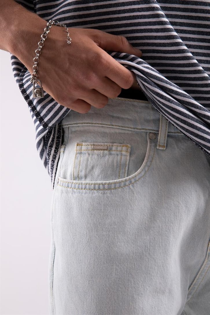 Basic Buz Mavi Baggy Jean