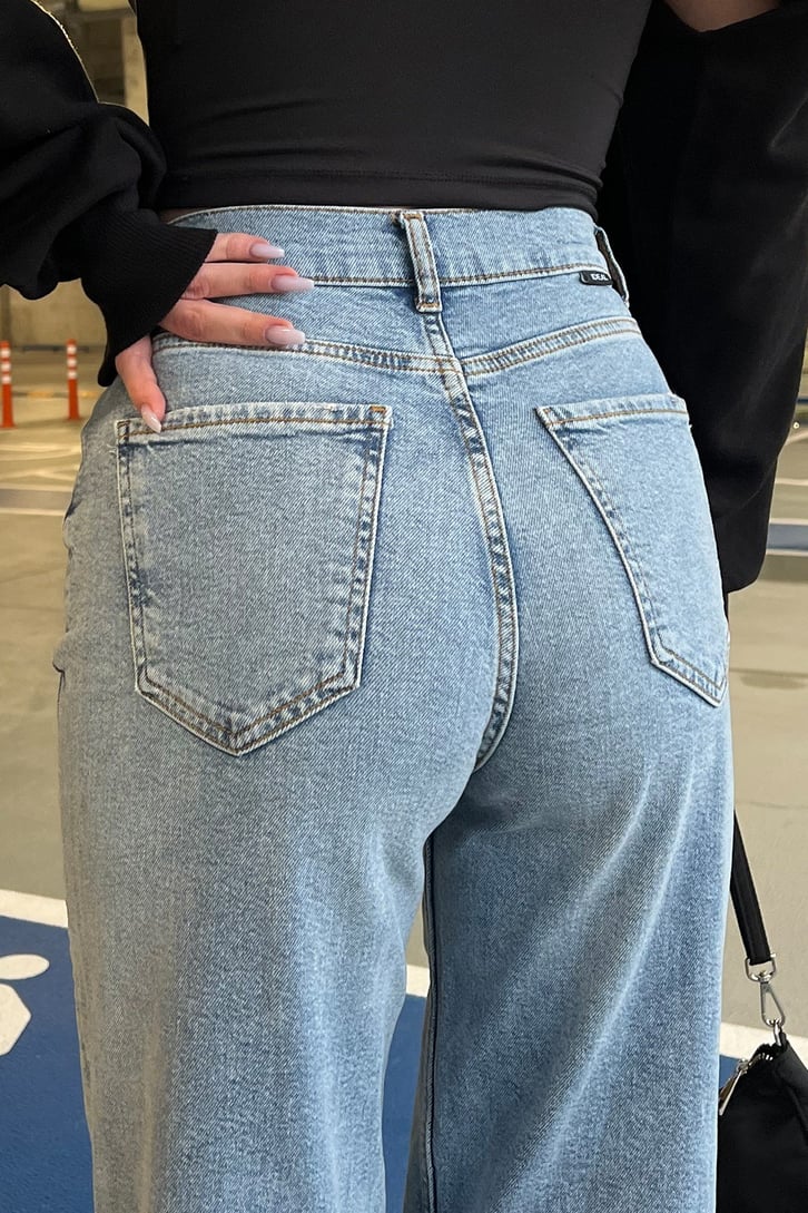 Basic Buz Mavi Baggy Jean