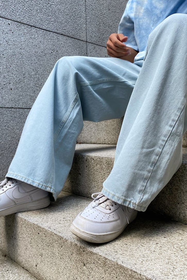 Basic Buz Mavi Baggy Jean