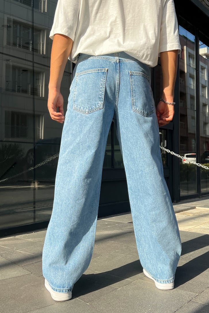 Basic Buz Mavi Baggy Jean