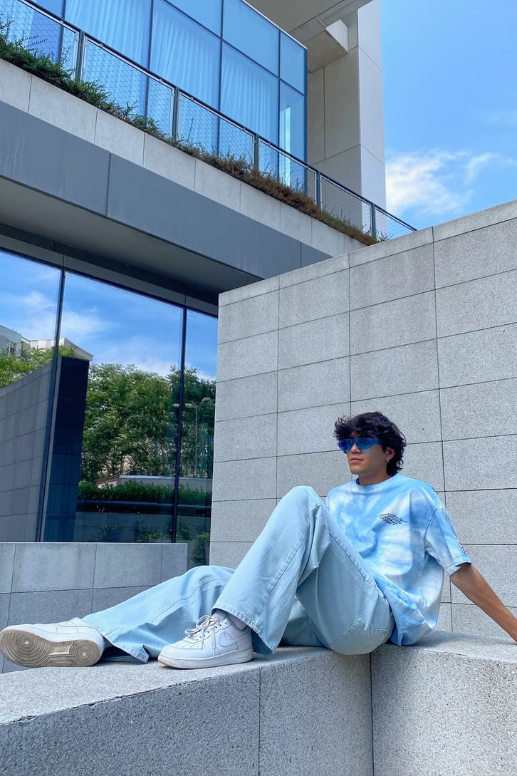 Basic Buz Mavi Baggy Jean
