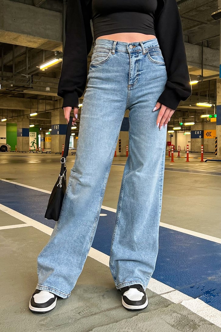 Basic Buz Mavi Baggy Jean