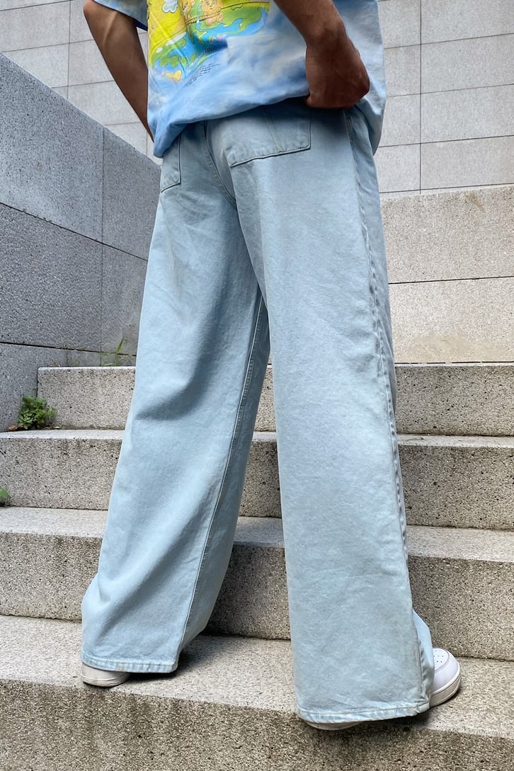 Basic Buz Mavi Baggy Jean