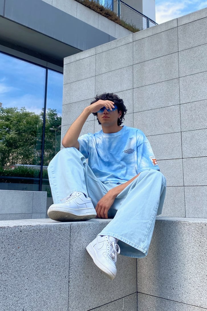 Basic Buz Mavi Baggy Jean