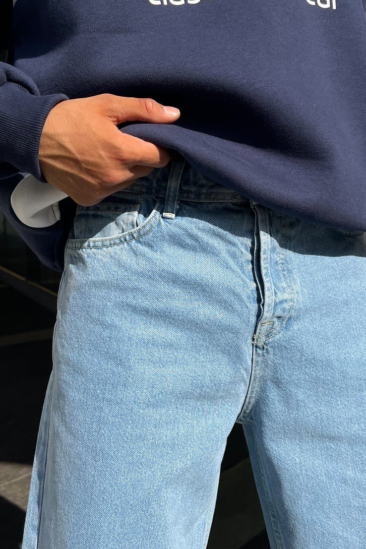 Basic Buz Mavi Baggy Jean