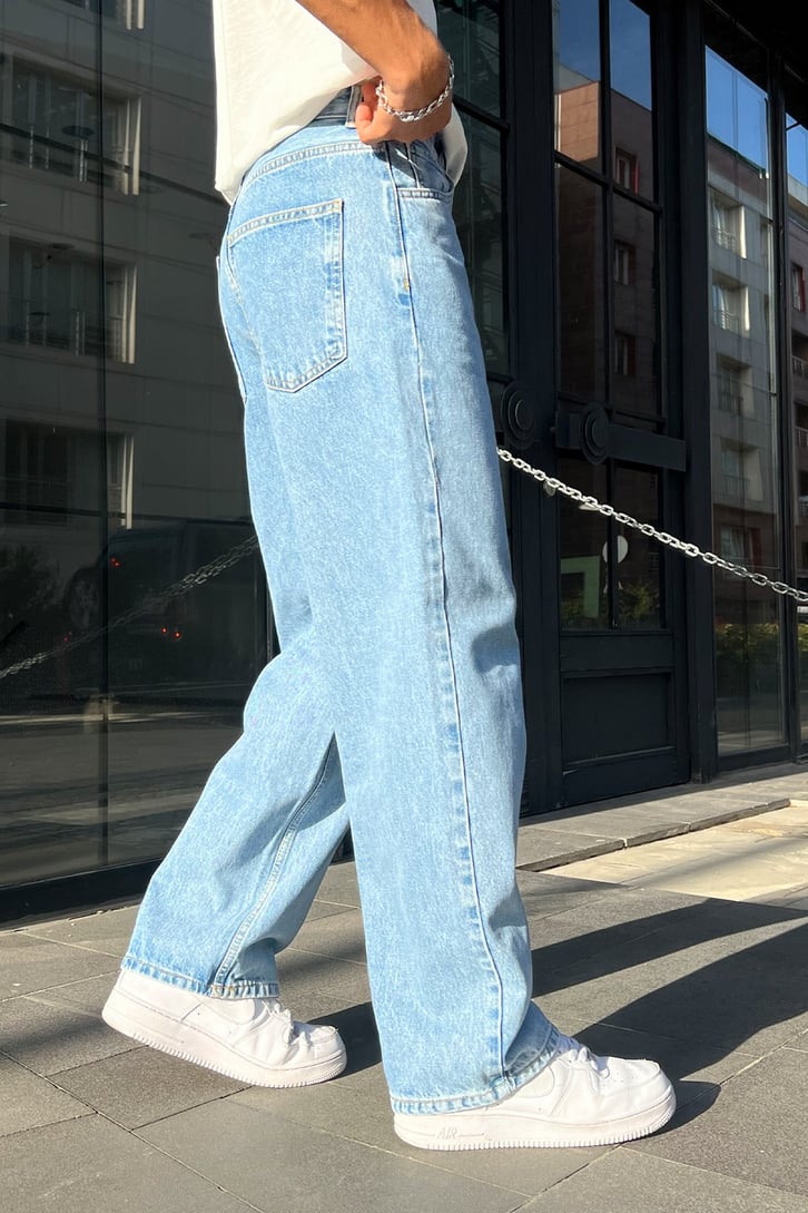 Basic Buz Mavi Baggy Jean