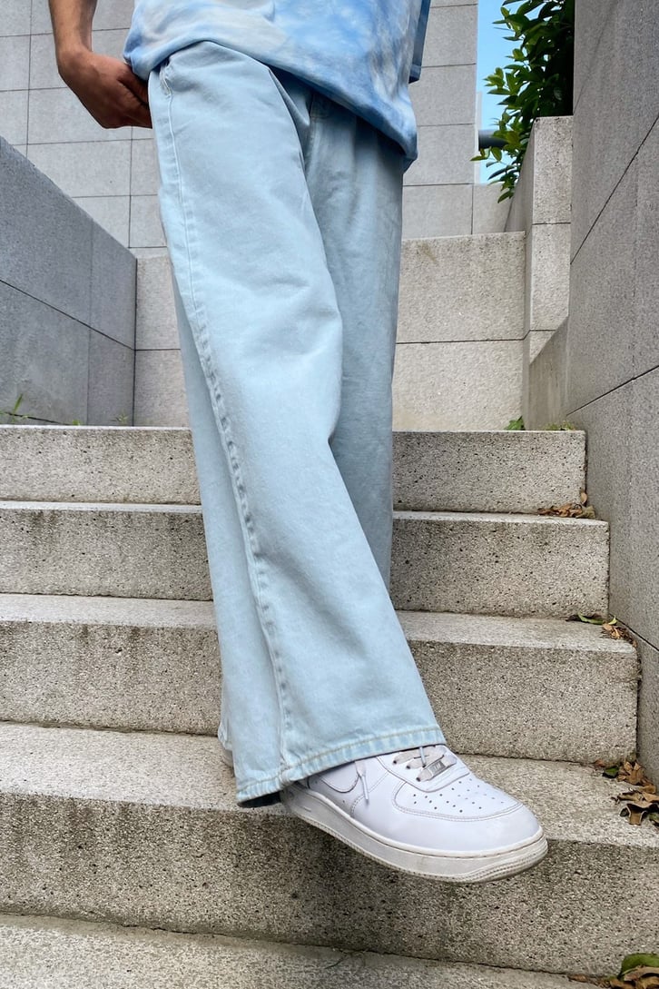 Basic Buz Mavi Baggy Jean