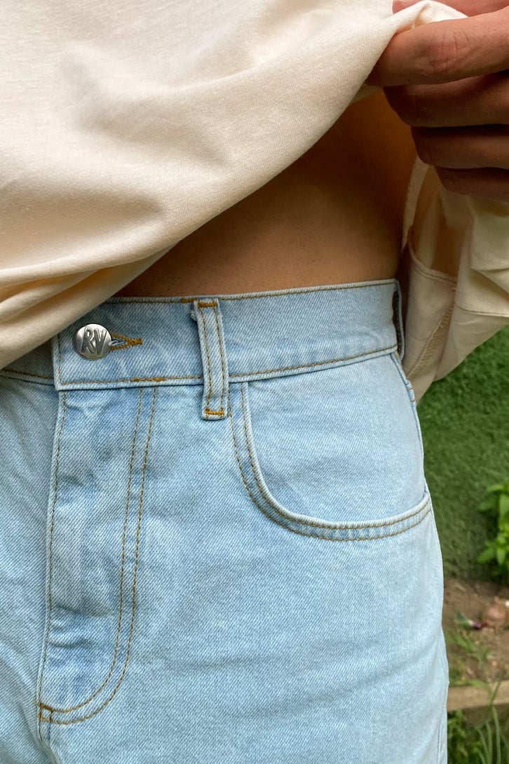 Basic Buz Mavisi Baggy Jean