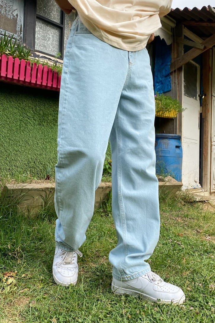Basic Buz Mavisi Baggy Jean