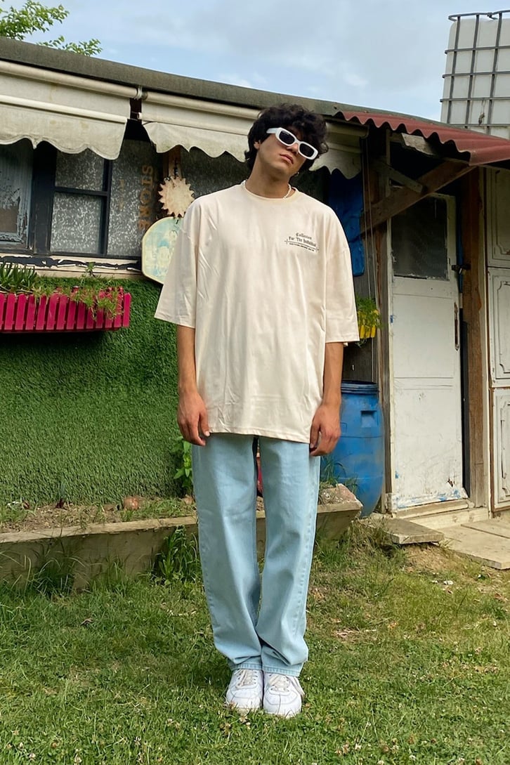 Basic Buz Mavisi Baggy Jean