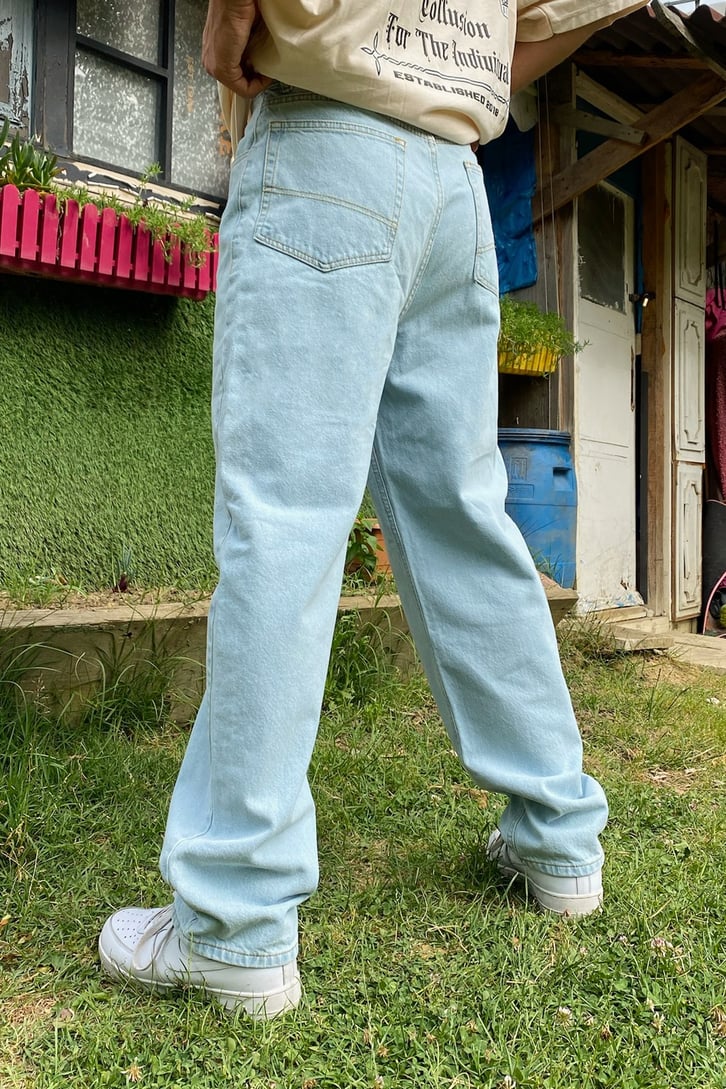 Basic Buz Mavisi Baggy Jean