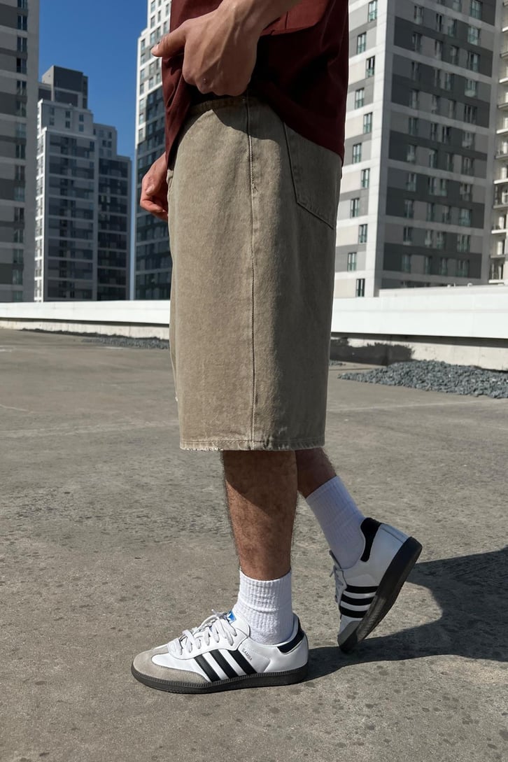 Basic Camel Baggy Şort