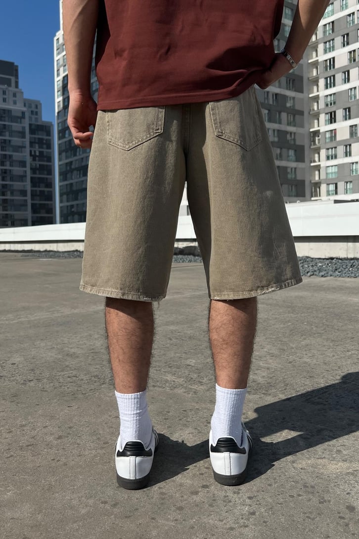 Basic Camel Baggy Şort