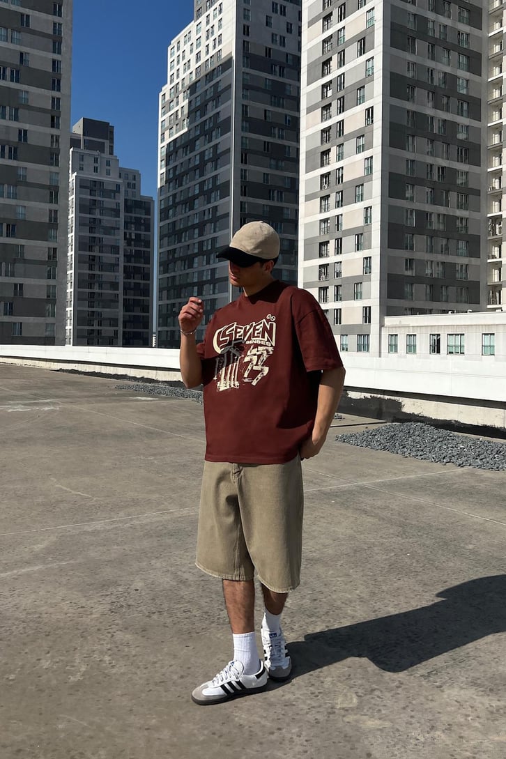 Basic Camel Baggy Şort