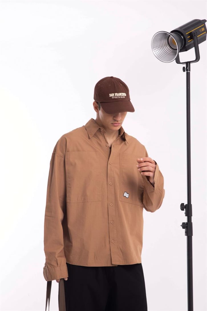 Basic Camel Uzun Kollu Poplin Gömlek