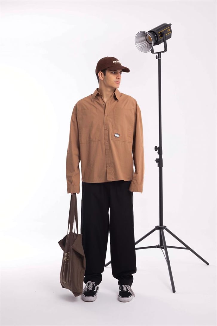 Basic Camel Uzun Kollu Poplin Gömlek