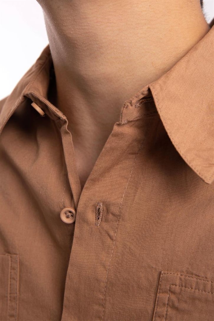 Basic Camel Uzun Kollu Poplin Gömlek