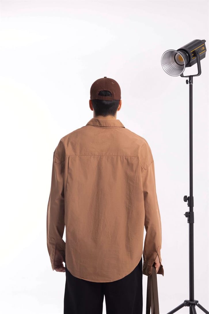 Basic Camel Uzun Kollu Poplin Gömlek