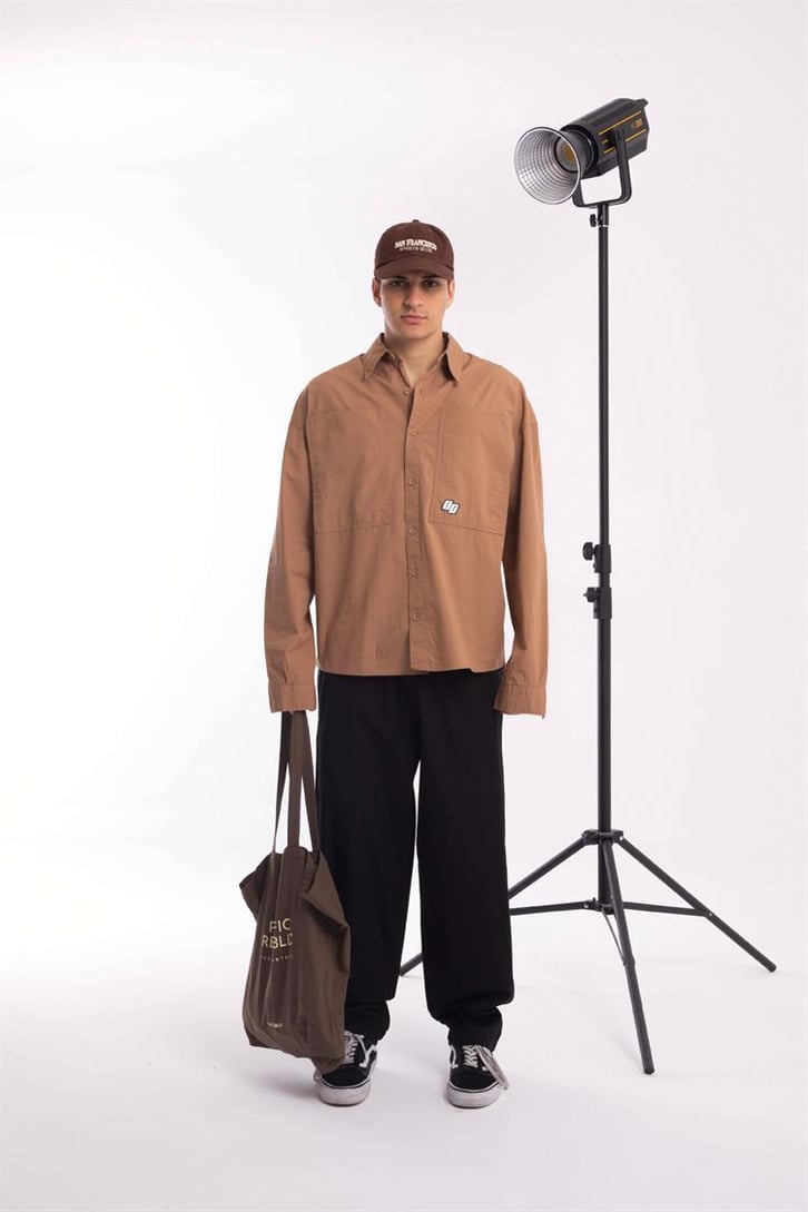 Basic Camel Uzun Kollu Poplin Gömlek