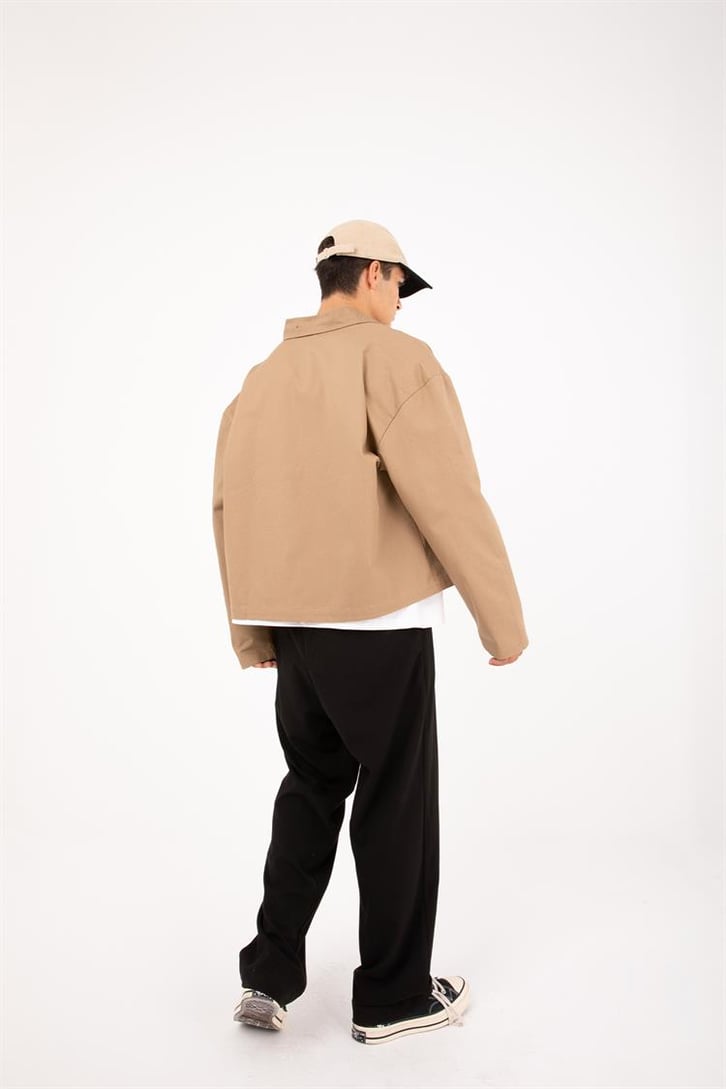 Basic Cep Detaylı Camel Ceket