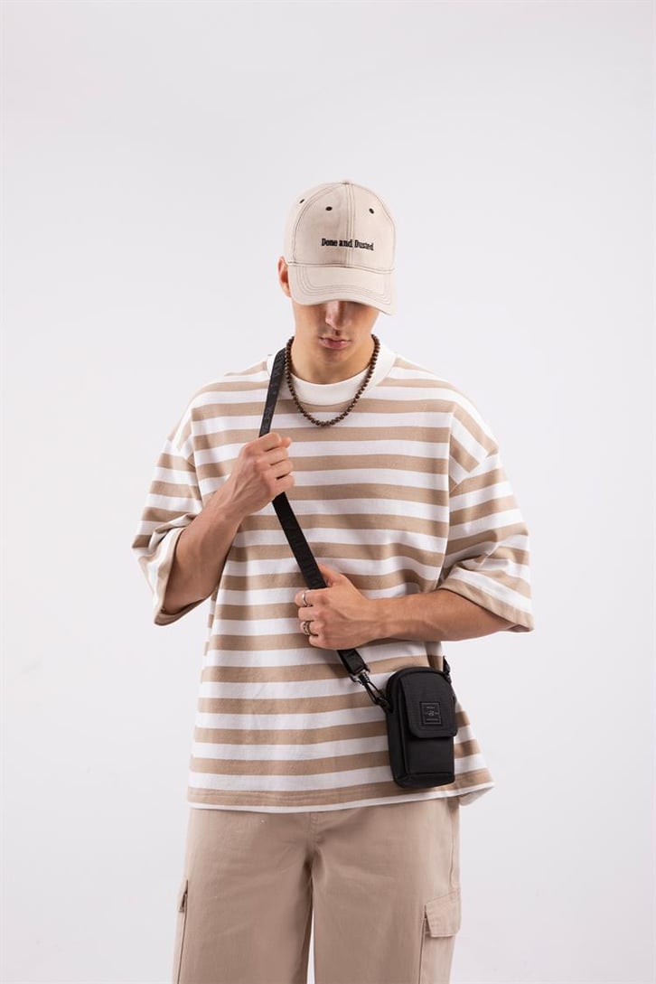 Basic Çizgili Oversize Tshirt