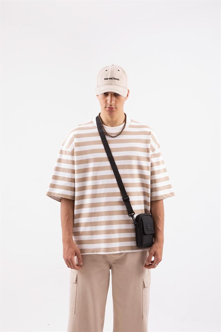 Basic Çizgili Oversize Tshirt