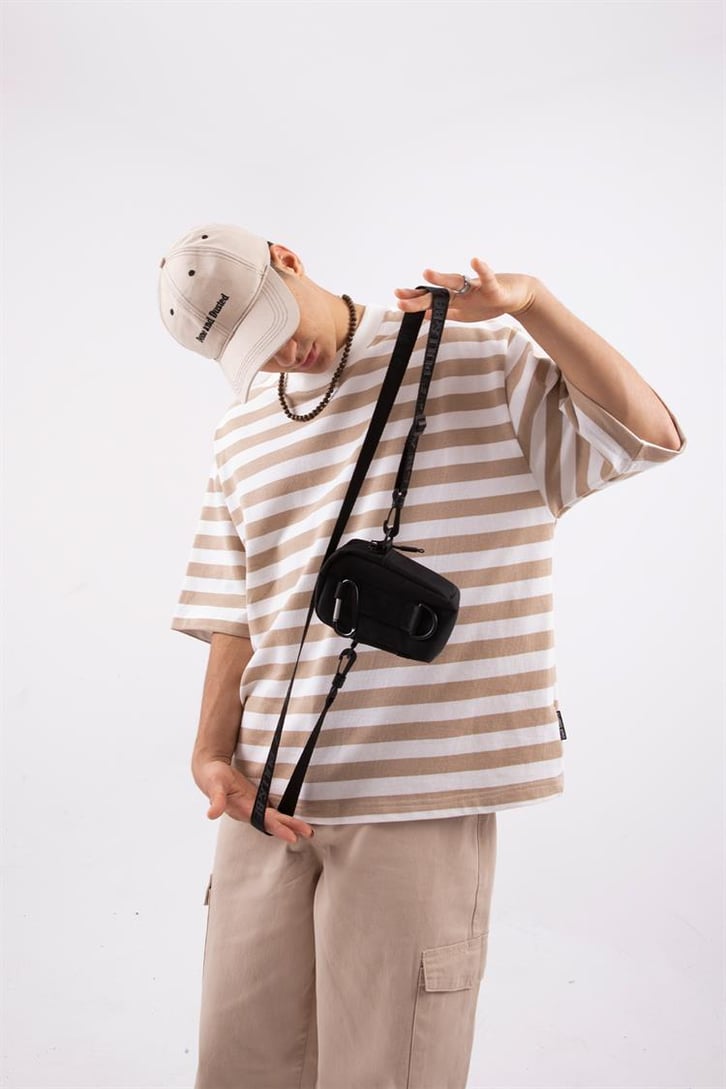 Basic Çizgili Oversize Tshirt