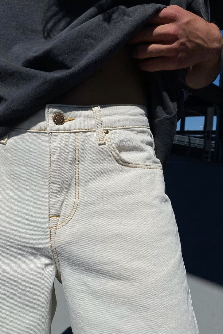 Basic Cream Baggy Jean