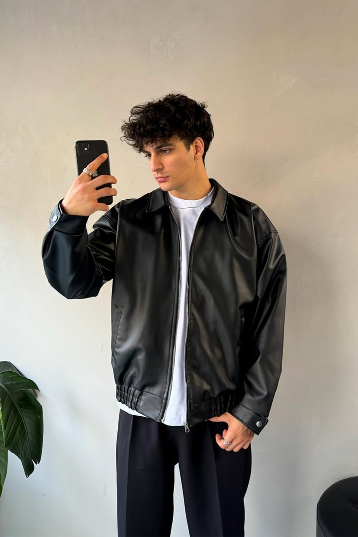 Basic Deri Oversize Ceket