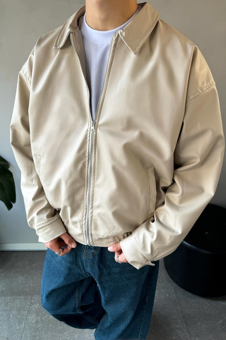 Basic Deri Oversize Ceket